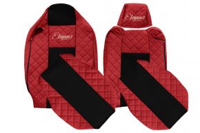 Coprisedili su misura ELEGANCE Q per RENAULT T (01.2014-04.2021) - poggiatesta conducente regolabile - rossi