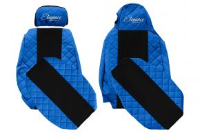 Coprisedili su misura ELEGANCE Q per SCANIA P (01.2005-12.2016) - STREAMLINE, poggiatesta diversi - blu