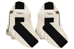Coprisedili su misura ELEGANCE Q per MAN TGX (01.2007-03.2020) - sedili ISRI, sedili identici - beige chiaro