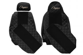 Coprisedili su misura ELEGANCE Q per SCANIA G NEXTGEN (dal 01.2017) - sedile passeggero ribaltabile - neri