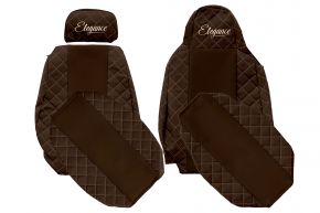 Coprisedili su misura ELEGANCE Q per SCANIA G NEXTGEN (dal 01.2017) - sedile passeggero ribaltabile - marroni