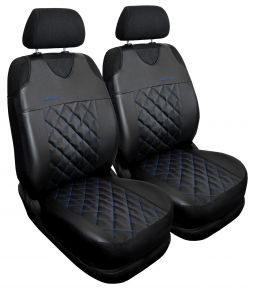 Set di 2 coprisedili universali blu in ecopelle trapuntata Perfect Line+ per sedili anteriori – compatibile con LANCIA PHEDRA