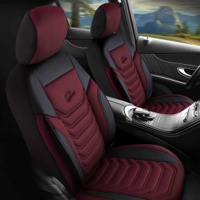 Set coprisedili anteriori Peru bordeaux-nero | Ecopelle + Piqué | AUDI A3