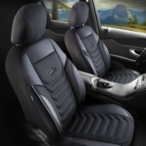 Set coprisedili anteriori Peru grigio-nero | Ecopelle + Piqué | AUDI A3