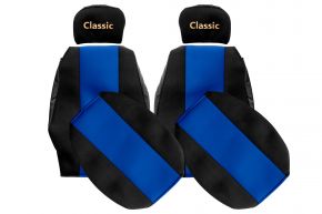 Coprisedili su misura CLASSIC per MAN L2000 (01.1994-12.2005) - cinture fissate ai sedili - blu