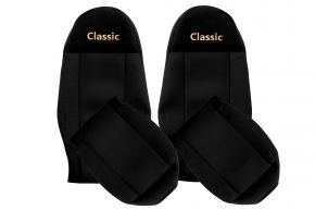 Coprisedili su misura CLASSIC per VOLVO FH 3 (01.2009-12.2012) - cinture fissate ai sedili - neri