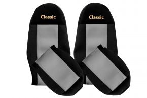 Coprisedili su misura CLASSIC per VOLVO FH 3 (01.2009-12.2012) - cinture fissate ai sedili - grigi