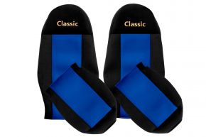 Coprisedili su misura CLASSIC per VOLVO FH 3 (01.2009-12.2012) - cintura passeggero fuori dal sedile - blu