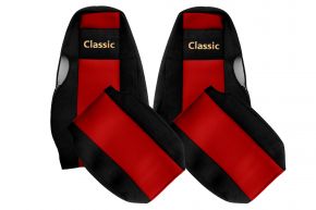 Coprisedili su misura CLASSIC per SCANIA 4 (01.1995-12.2004) - poggiatesta integrati - rossi
