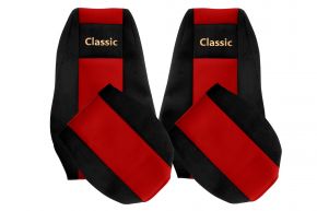 Coprisedili su misura CLASSIC per RENAULT MAGNUM MILLENIUM (01.2002-12.2007) - poggiatesta integrati - rossi