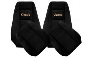 Coprisedili su misura CLASSIC per RENAULT MAGNUM NEW SIZE (01.2008-12.2013) - poggiatesta integrati - neri