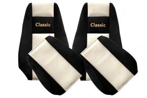 Coprisedili su misura CLASSIC per RENAULT MAGNUM NEW SIZE (01.2008-12.2013) - poggiatesta integrati - beige chiaro