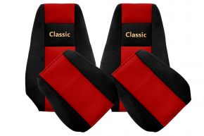 Coprisedili su misura CLASSIC per RENAULT MAGNUM NEW SIZE (01.2008-12.2013) - poggiatesta integrati - rossi