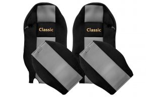 Coprisedili su misura CLASSIC per MERCEDES ACTROS MP 3 (01.2007-12.2010) - poggiatesta integrati - grigi