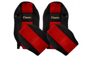 Coprisedili su misura CLASSIC per MERCEDES ACTROS MP 3 (01.2007-12.2010) - poggiatesta integrati - rossi