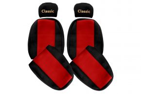 Coprisedili su misura CLASSIC per MAN L2000 (01.1994-12.2005) - cintura passeggero fuori dal sedile - rossi
