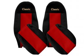 Coprisedili su misura CLASSIC per VOLVO FH 3 (01.2009-12.2012) - poggiatesta integrati - rossi