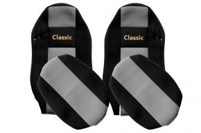 Coprisedili su misura CLASSIC per MAN TGX (01.2007-03.2020) - sedili normali (non ISRI) - grigi