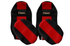 Coprisedili su misura CLASSIC per MAN TGX (01.2007-03.2020) - sedili normali (non ISRI) - rossi