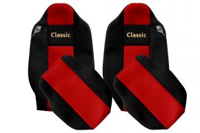 Coprisedili su misura CLASSIC per RENAULT T (01.2014-04.2021) - poggiatesta integrati - rossi