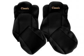 Coprisedili su misura CLASSIC per MERCEDES ACTROS MP 5 (dal 01.2019) - sedile passeggero ribaltabile - neri