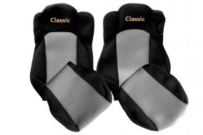 Coprisedili su misura CLASSIC per MERCEDES ACTROS MP 4 (01.2011-12.2018) - sedile passeggero ribaltabile - grigi