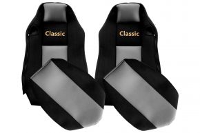 Coprisedili su misura CLASSIC per MAN TGX (01.2007-03.2020) - sedili ISRI uguali - grigi