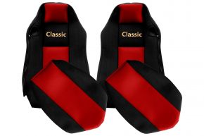 Coprisedili su misura CLASSIC per MAN TGX (01.2007-03.2020) - sedili ISRI uguali - rossi