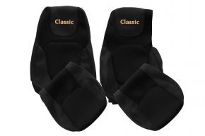 Coprisedili su misura CLASSIC per DAF XF NG (dal 10.2021) - sedile passeggero ribaltabile - neri