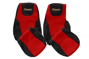 Coprisedili su misura CLASSIC per DAF XF NG (dal 10.2021) - sedile passeggero ribaltabile - rossi