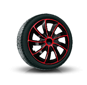 Copricerchi per AUDI 15", QUAD BICOLOR ROSSO 4 pz