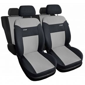 Coprisedili universali in tessuto RS grigio chiaro adatti per BMW 1