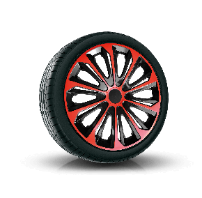 COPRICERCHI PER VOLKSWAGEN 14", STRONG DUOCOLOR ROSSO-NERO 4 pz