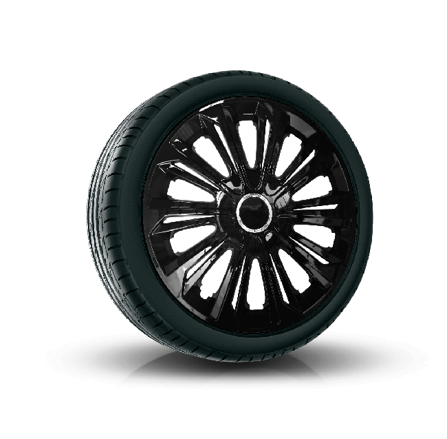 NRM DRACO CS 14 Copricerchi Universali, 14, Bicolore Nero / Silver