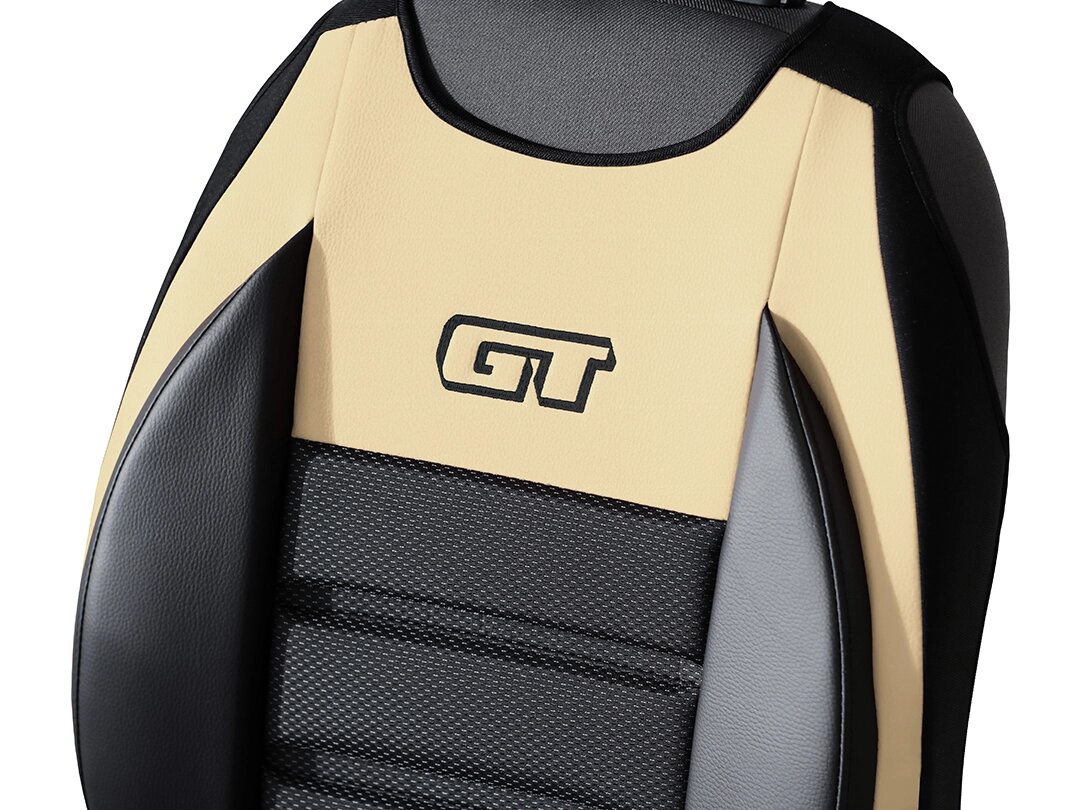Dettaglio schienale GT Ergonomic in ecopelle e tessuto