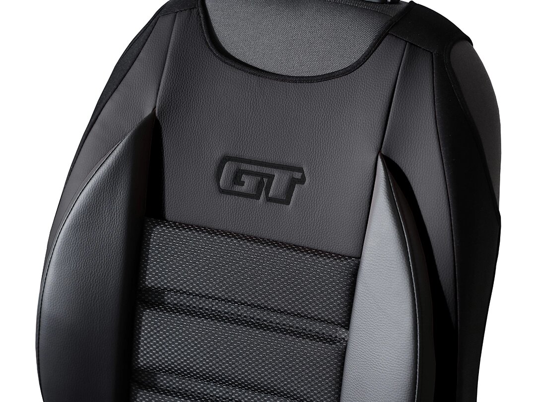 Dettaglio schienale GT Ergonomic in ecopelle e tessuto