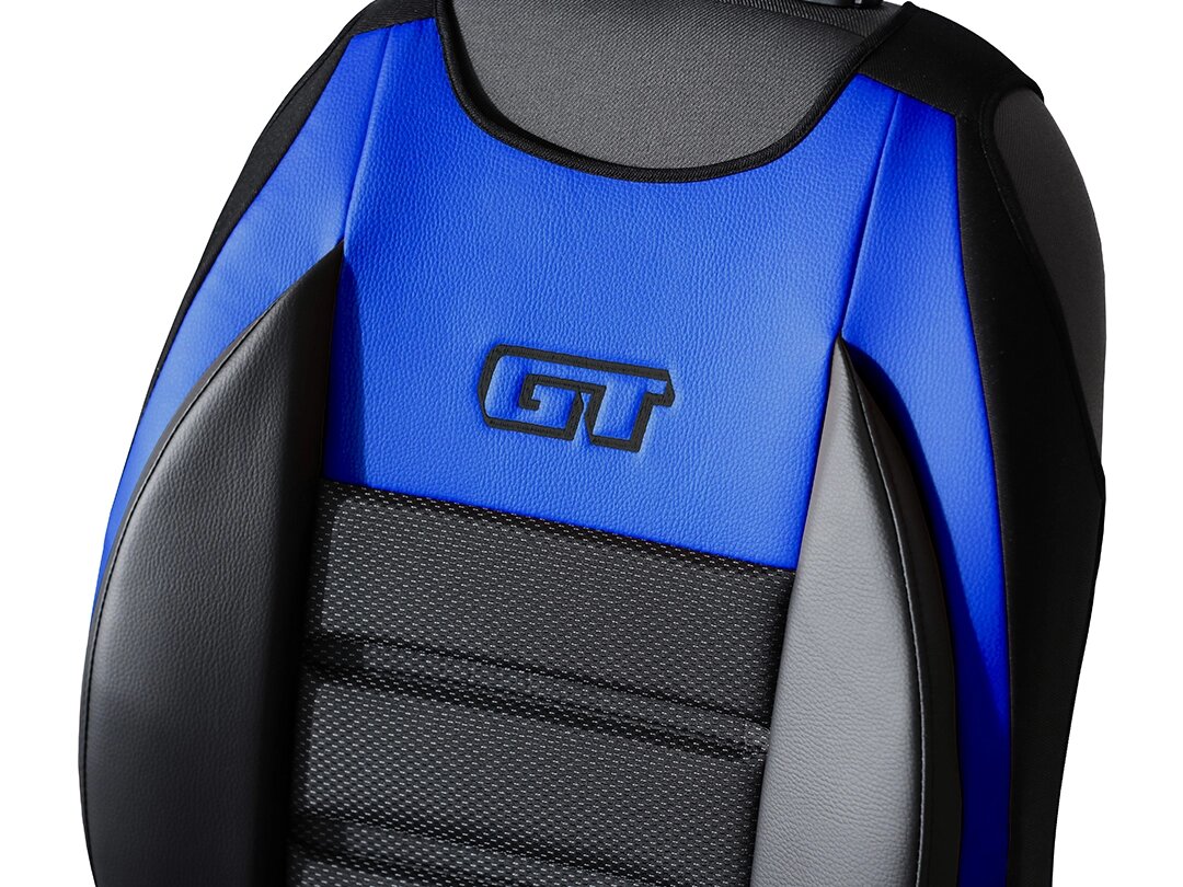 Dettaglio schienale GT Ergonomic in ecopelle e tessuto