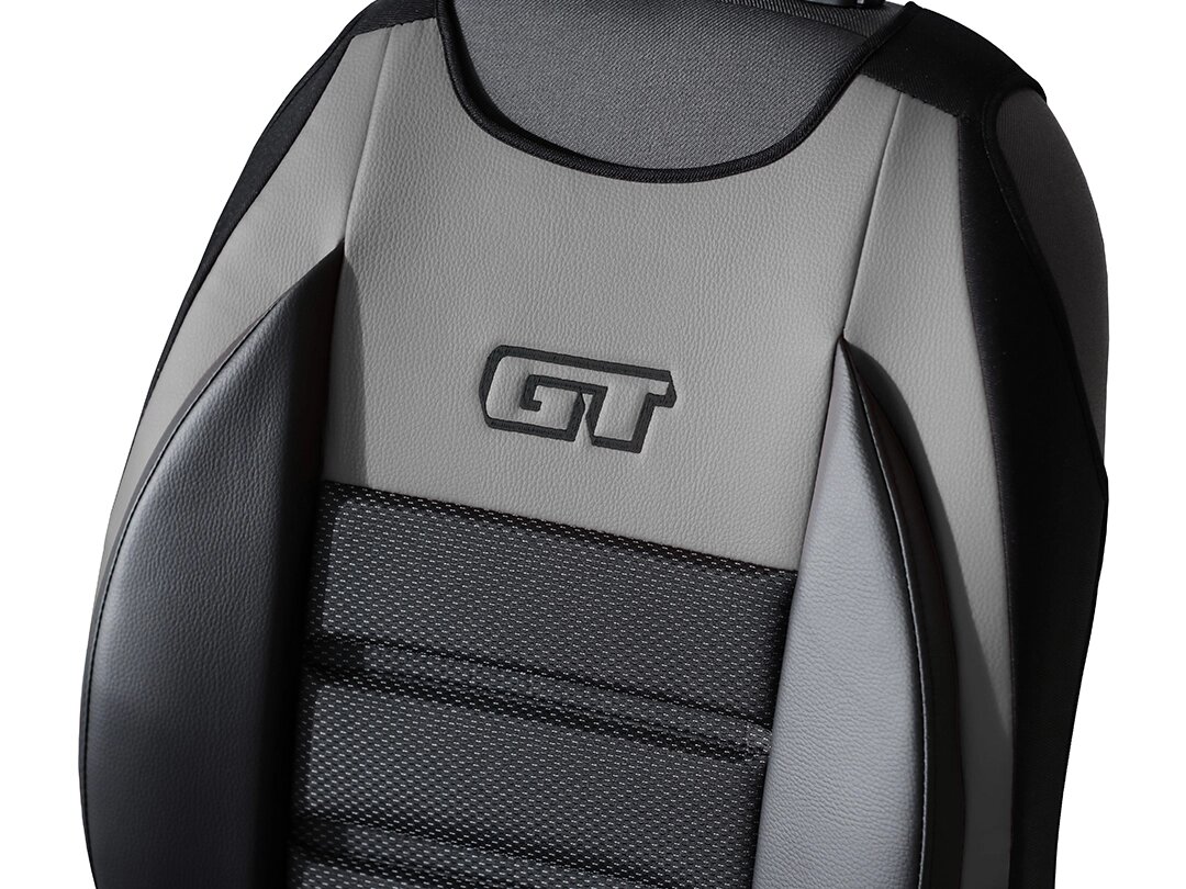 Dettaglio schienale GT Ergonomic in ecopelle e tessuto