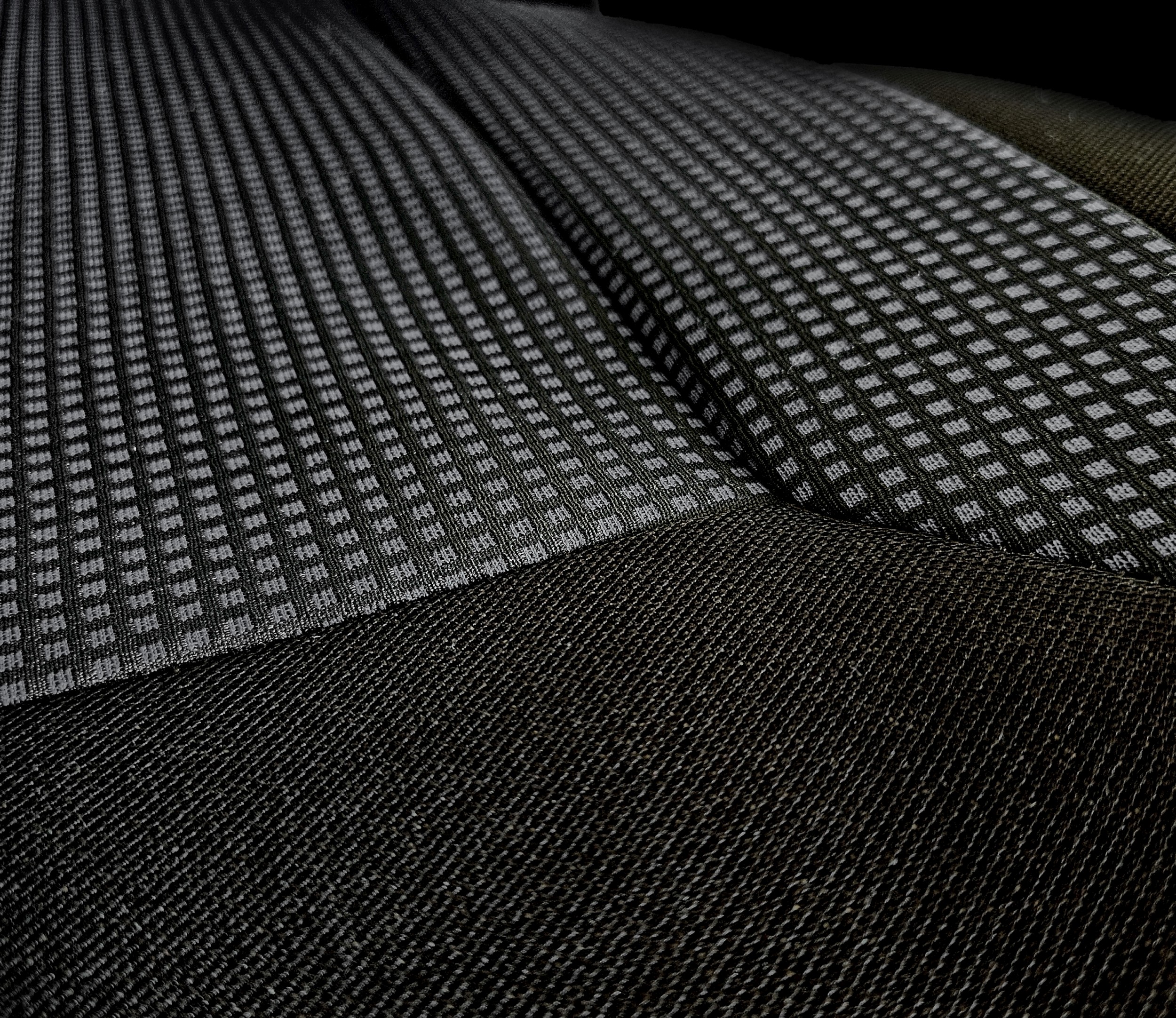 Dettaglio del tessuto jacquard grigio scuro ROYAL
