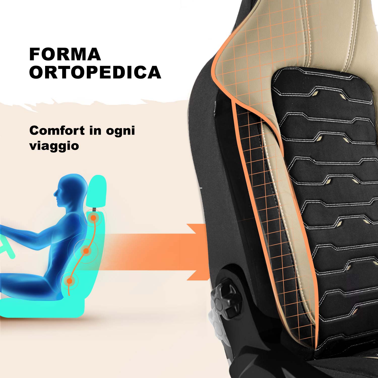 Forma dei coprisedili Beirut per il comfort durante la guida