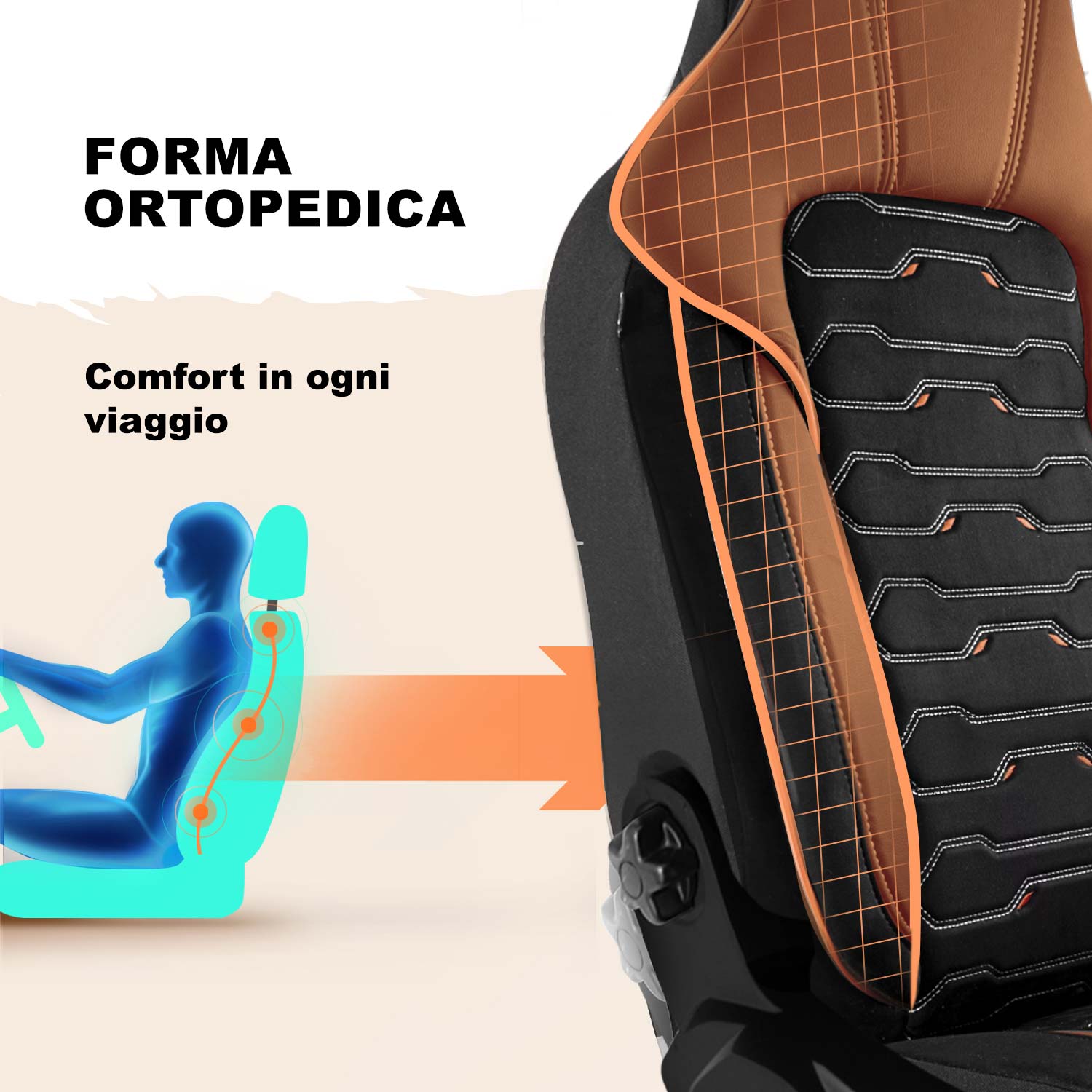 Forma dei coprisedili Beirut per il comfort durante la guida