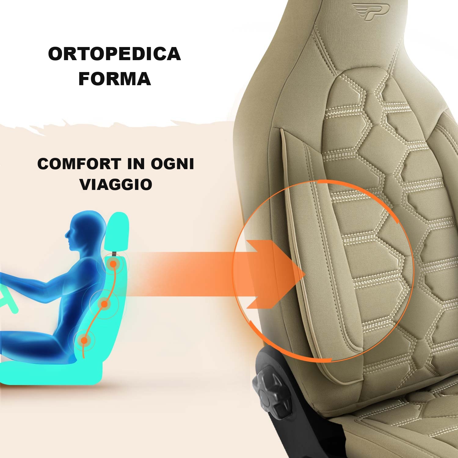 Forma dei coprisedili Boston per il comfort durante la guida