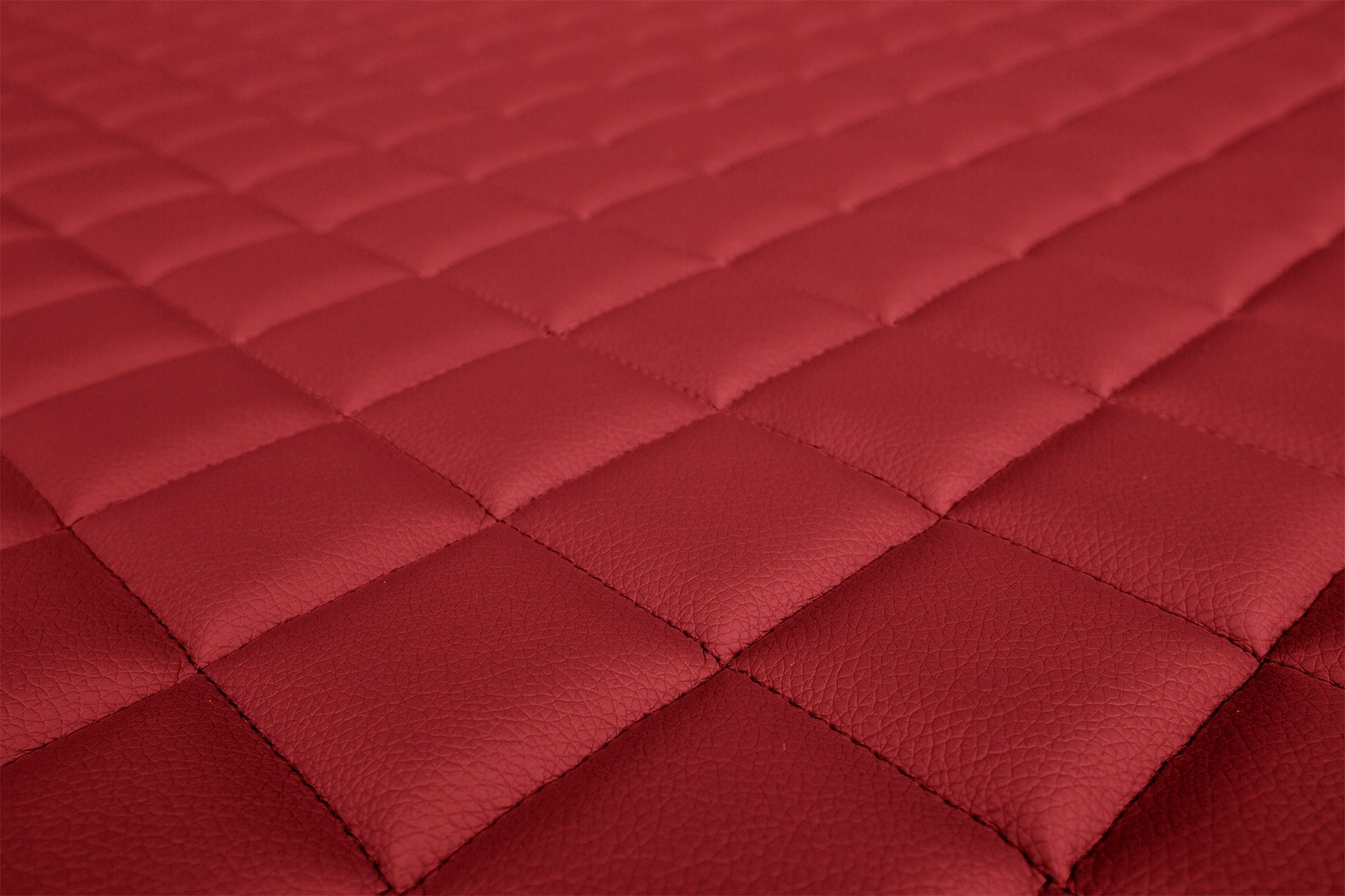 Dettaglio della superficie e della trapuntatura dei coprisedili ELEGANCE Q: Rosso